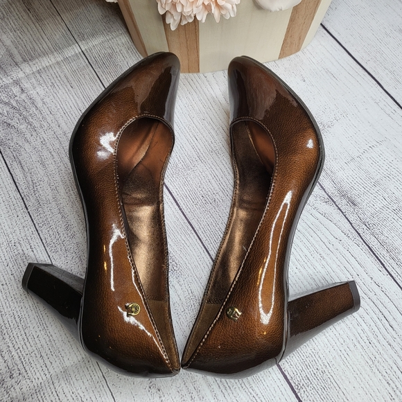Etienne Aigner Haven Copper Brown High Heels Size 7.5 - Picture 7 of 9